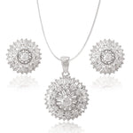Load image into Gallery viewer, Taraash Sterling Silver Round Design White CZ Pendant Set For Women - Taraash