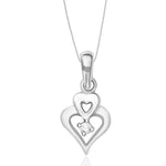 Load image into Gallery viewer, Taraash Sterling Silver Solitaire Cz Double Heart Pendant With Chain For Women COMBO PDCH 97 - Taraash