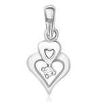 Load image into Gallery viewer, Taraash Sterling Silver Solitaire Cz Double Heart Pendant With Chain For Women COMBO PDCH 97 - Taraash