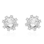 Load image into Gallery viewer, Taraash Sterling Silver White Cz Circle Shape Earrings For Women EMR4012V - Taraash