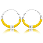 Load image into Gallery viewer, Taraash Sterling Silver Yellow Enamel Hoop Earring For Women - Taraash