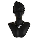 Load image into Gallery viewer, Taraash White CZ 925 Silver Tanmaniya Necklace Set NS1229R - Taraash