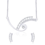 Load image into Gallery viewer, Taraash White CZ 925 Silver Tanmaniya Necklace Set NS1229R - Taraash