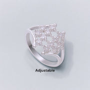 925 Sterling Silver Adjustable Cubic Zirconia Toe Ring For Women