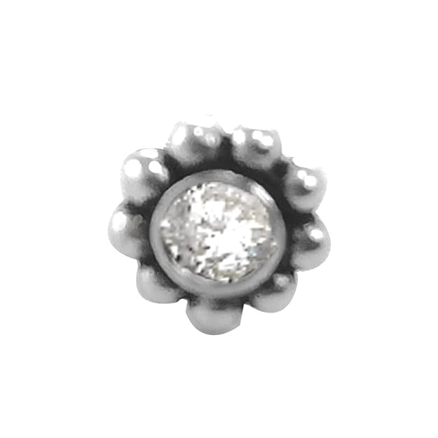 Taraash 925 Sterling Round Nose Ring  | Silver Nath | Fancy Nosepin For Women & girls