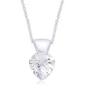 Taraash 925 Silver Heart Shape Pendant Set  For Women