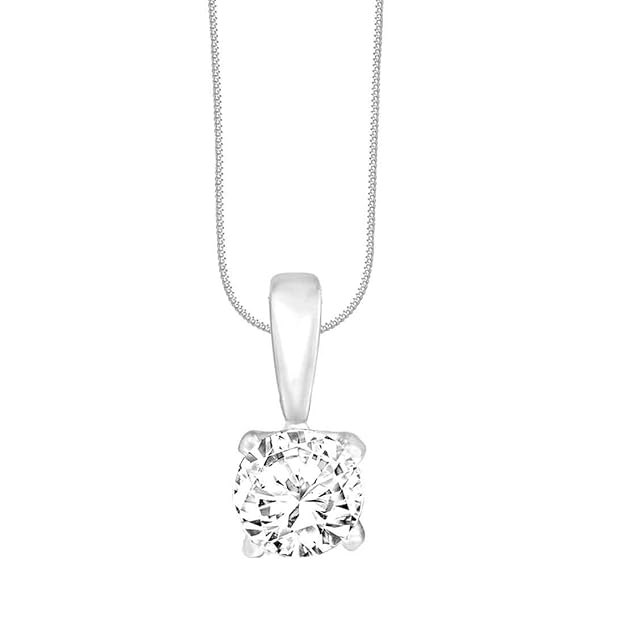 Taraash 925 Silver Round Shape Pendant Set For Women