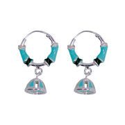 925 Silver Multi - Tone Enamel Hoop Earrings for Girls/Women - Taraash