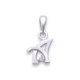 925 Sterling Silver A Letter Cz Pendant For Men And Women - Taraash