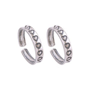 925 Sterling Silver Adjustable Antique Heart Toe Rings gift For Women - Taraash