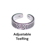 925 Sterling Silver Adjustable & Elegant Band Toe Ring for Women - Taraash