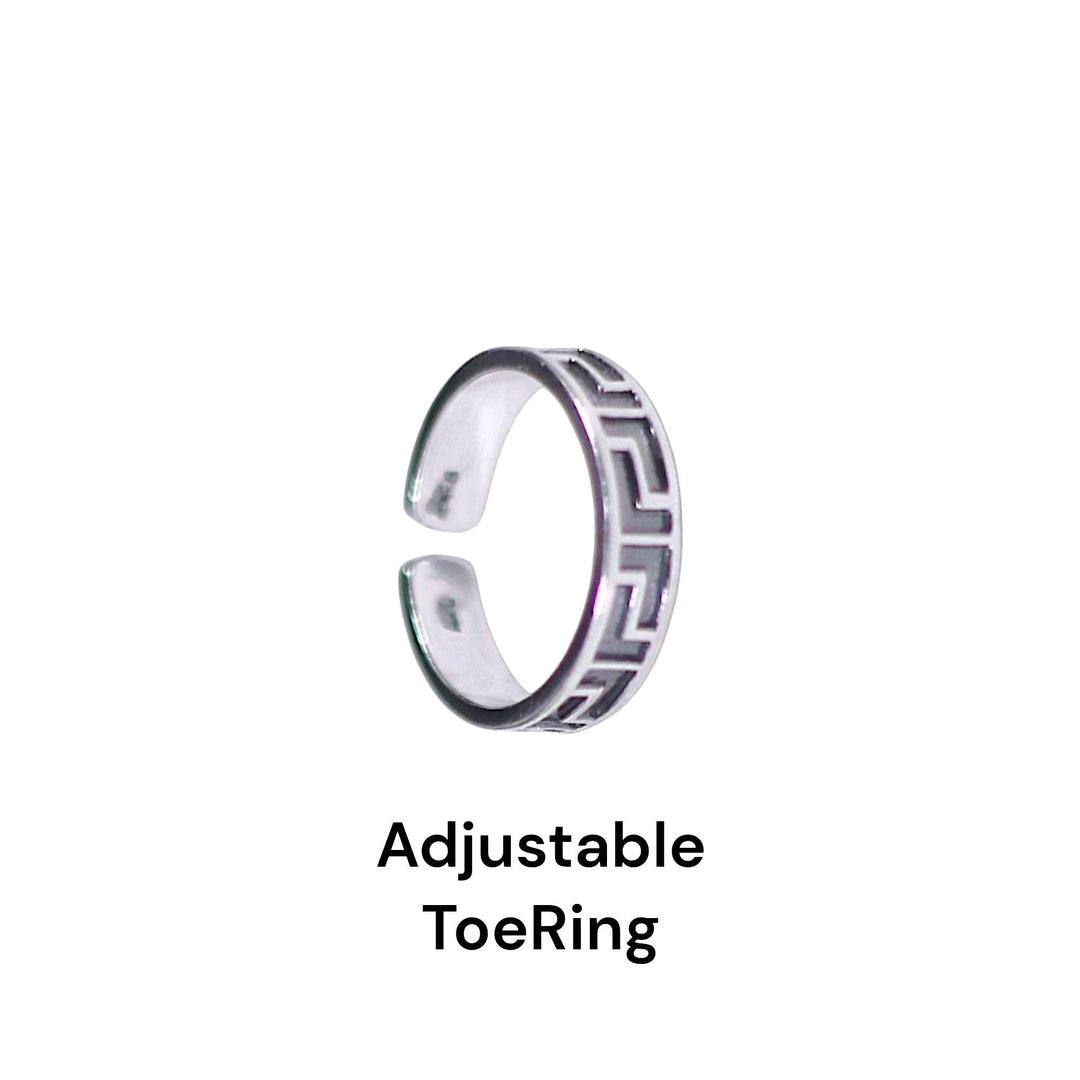 925 Sterling Silver Adjustable & Elegant Band Toe Ring for Women - Taraash