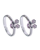 925 Sterling Silver Adjustable Silver Heart CZ Toe Ring for Women - Taraash