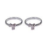 925 Sterling Silver Adjustable Silver Heart CZ Toe Ring for Women - Taraash