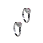 Load image into Gallery viewer, 925 Sterling Silver Adjustable with Multi - Color CZ Floral Pattern Toe Ring for Women - Taraash