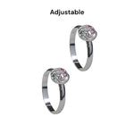 Load image into Gallery viewer, 925 Sterling Silver Adjustable with Multi - Color CZ Floral Pattern Toe Ring for Women - Taraash