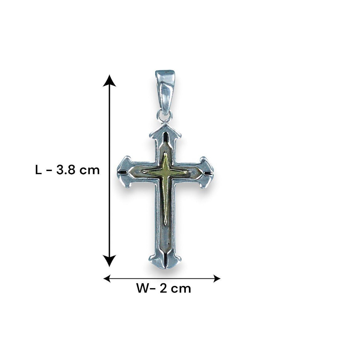 925 Sterling Silver Antique Cross Pendant for Unisex - Taraash