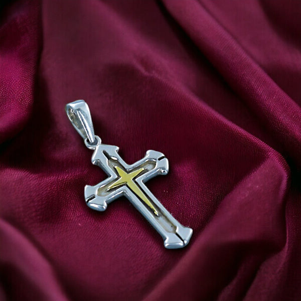 925 Sterling Silver Antique Cross Pendant for Unisex - Taraash