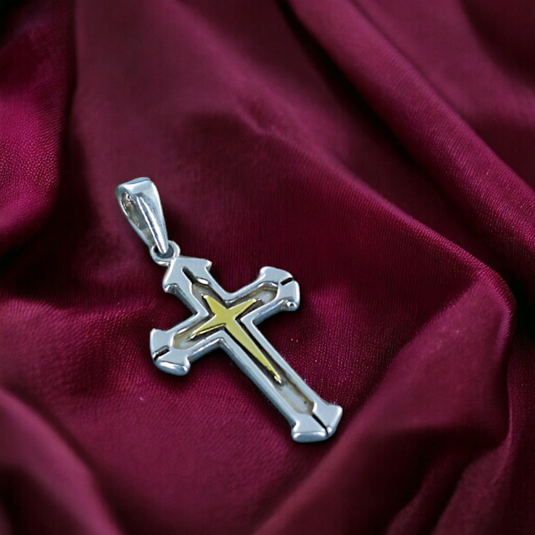 925 Sterling Silver Antique Cross Pendant for Unisex - Taraash