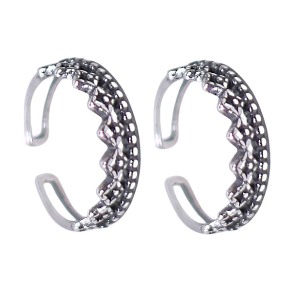 925 Sterling Silver Antique Finish Adjustable Band Toe Ring for Women - Taraash