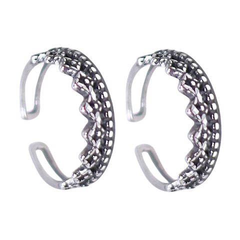925 Sterling Silver Antique Finish Adjustable Band Toe Ring for Women - Taraash