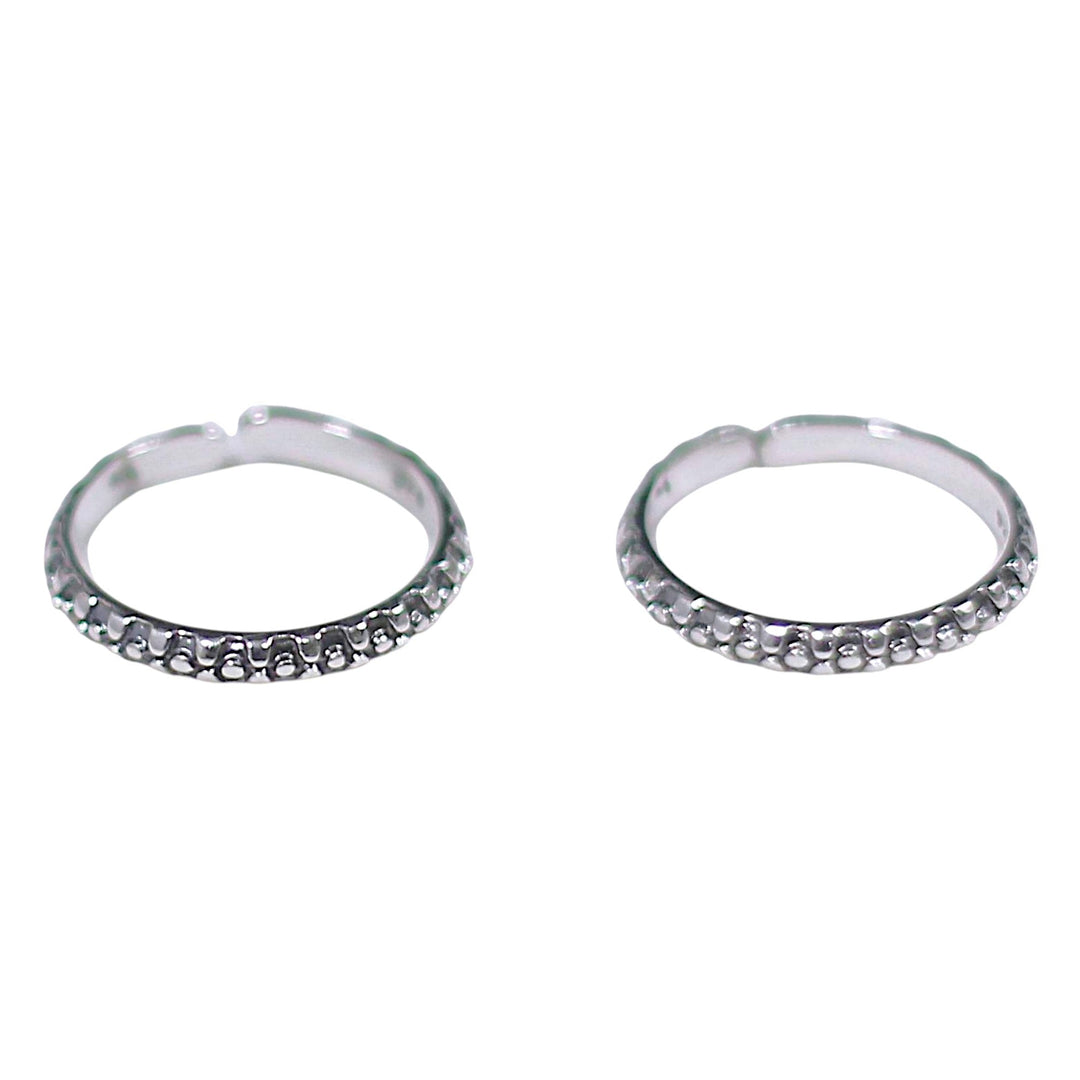 925 Sterling Silver Antique Finish Adjustable Band Toe Ring for Women - Taraash