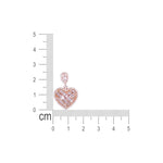 Load image into Gallery viewer, 925 Sterling Silver Baguette CZ Rose Gold Plated Heart Earrings for Women - Taraash
