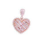 Load image into Gallery viewer, 925 Sterling Silver Baguette CZ Rose Gold Plated Heart Pendant for Women - Taraash
