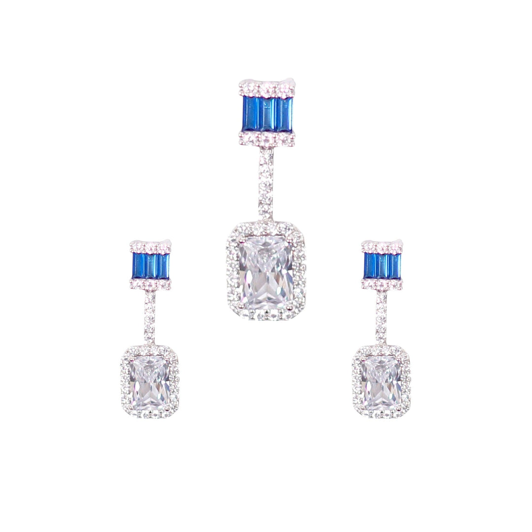925 Sterling Silver Baguette Stone Jewellery Set for women. - Taraash