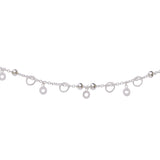 925 Sterling Silver Beaded Anklet with Circle Charms Single Anklet for Women - Taraash