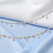 925 Sterling Silver Beaded Anklet with Openwork Circle Charms Gift for Women - Taraash