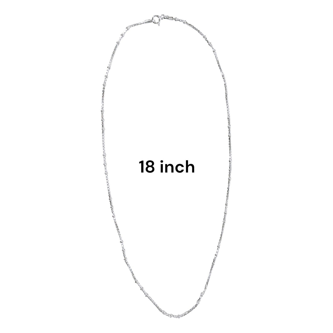 925 Sterling Silver Beaded Box Ball Chains for Women - Taraash