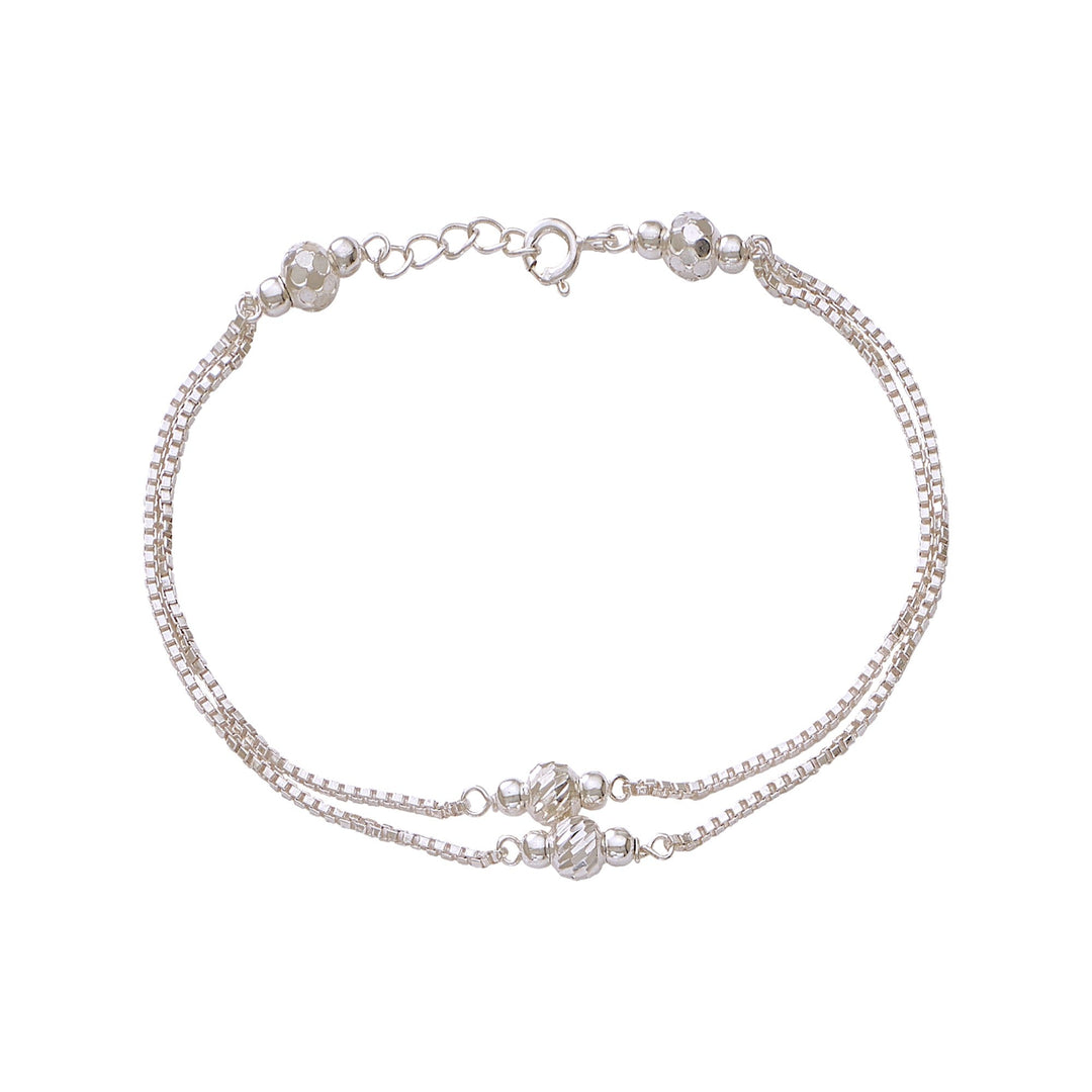 925 Sterling Silver Beaded Chain Bracelet for Women - Taraash