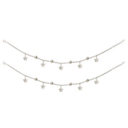 925 Sterling Silver Beaded Flower Charm Anklet Gift for Women - Taraash