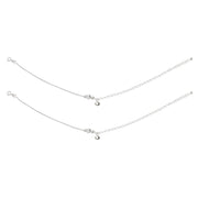 925 Sterling Silver Beaded Heart Charm Chain Anklets for Women - Taraash
