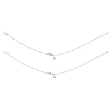 925 Sterling Silver Beaded Heart Charm Chain Anklets for Women - Taraash