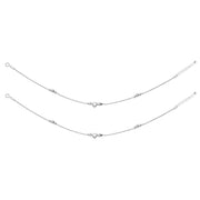 925 Sterling Silver Beaded Heart Charm Chain Anklets for Women - Taraash