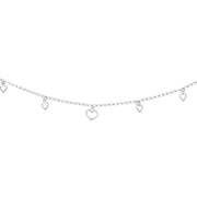 925 Sterling Silver Beaded Love with Heart Charm Single Anklet For Women - Taraash