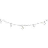 925 Sterling Silver Beaded Love with Heart Charm Single Anklet For Women - Taraash