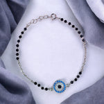 Load image into Gallery viewer, 925 Sterling Silver Black Beaded Evil Eye Bracelet Mangalsutra For Woman - Taraash