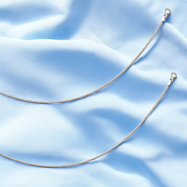 925 Sterling Silver Black Beaded Fox Tail Chains Anklet for Women - Taraash