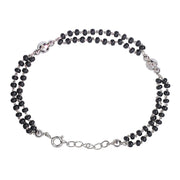925 Sterling Silver Black Beaded Mangalsutra Bracelet for Women - Taraash