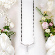 925 Sterling Silver Black Beaded Mangalsutra for Women - Taraash