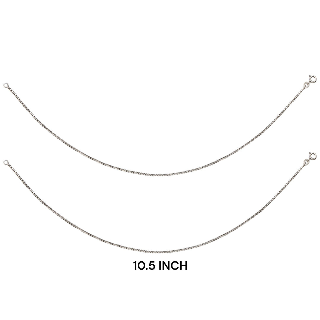 925 Sterling Silver Black Beaded Super Box Chains Anklet for Women - Taraash