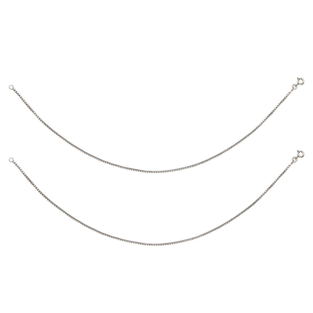 925 Sterling Silver Black Beaded Super Box Chains Anklet for Women - Taraash