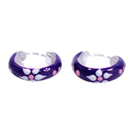 Load image into Gallery viewer, 925 Sterling Silver Blue Enamel White Floral Hoop Earring For Women/ Girls - Taraash
