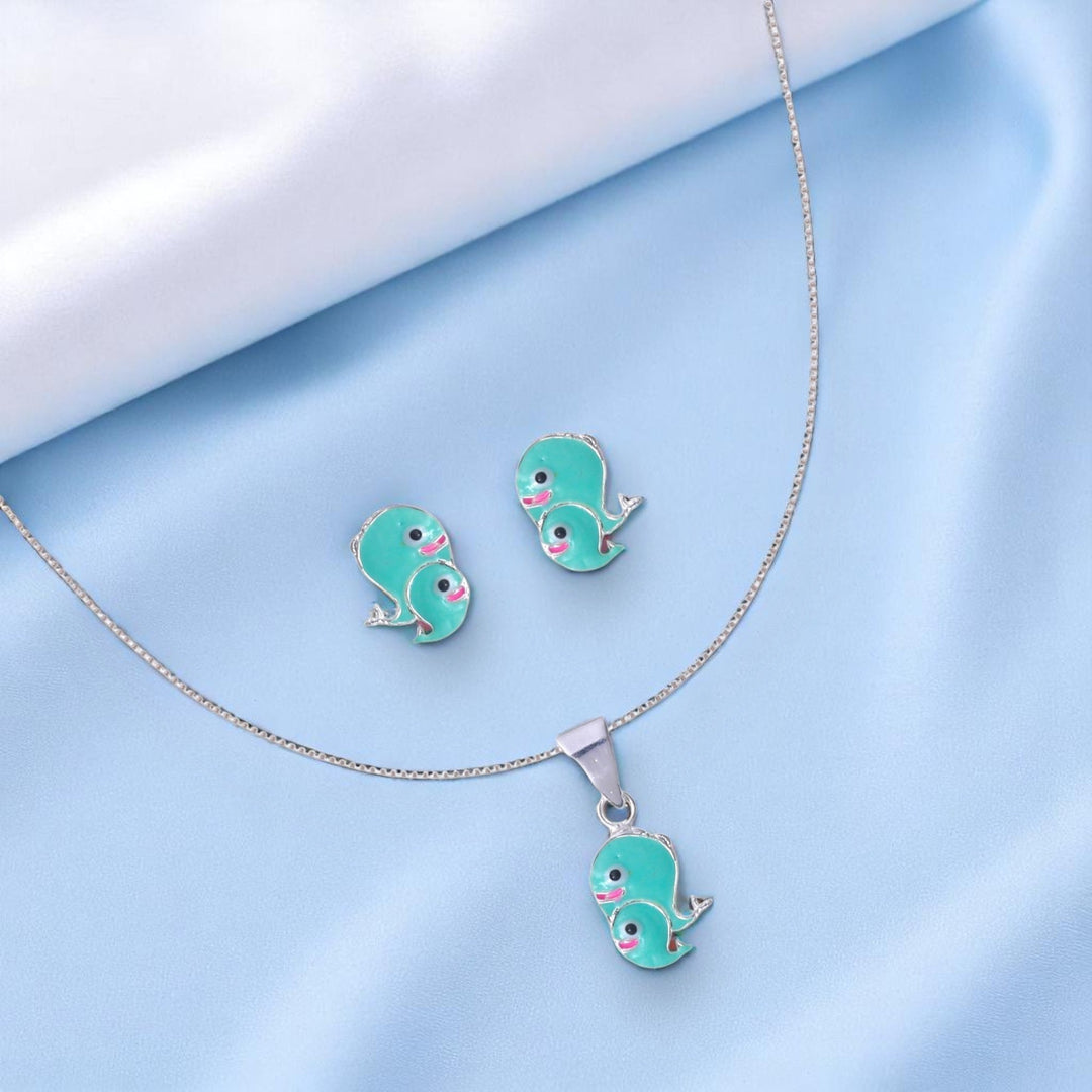 925 Sterling Silver Blue Whale Jewellery Set for Girls - Taraash