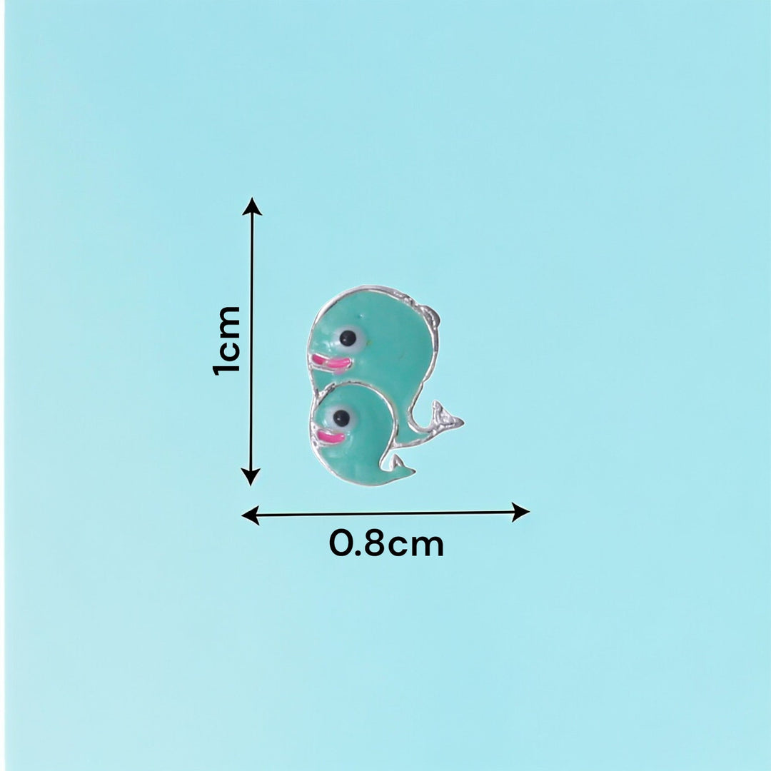 925 Sterling Silver Blue Whale Stud Earrings for Girls - Taraash