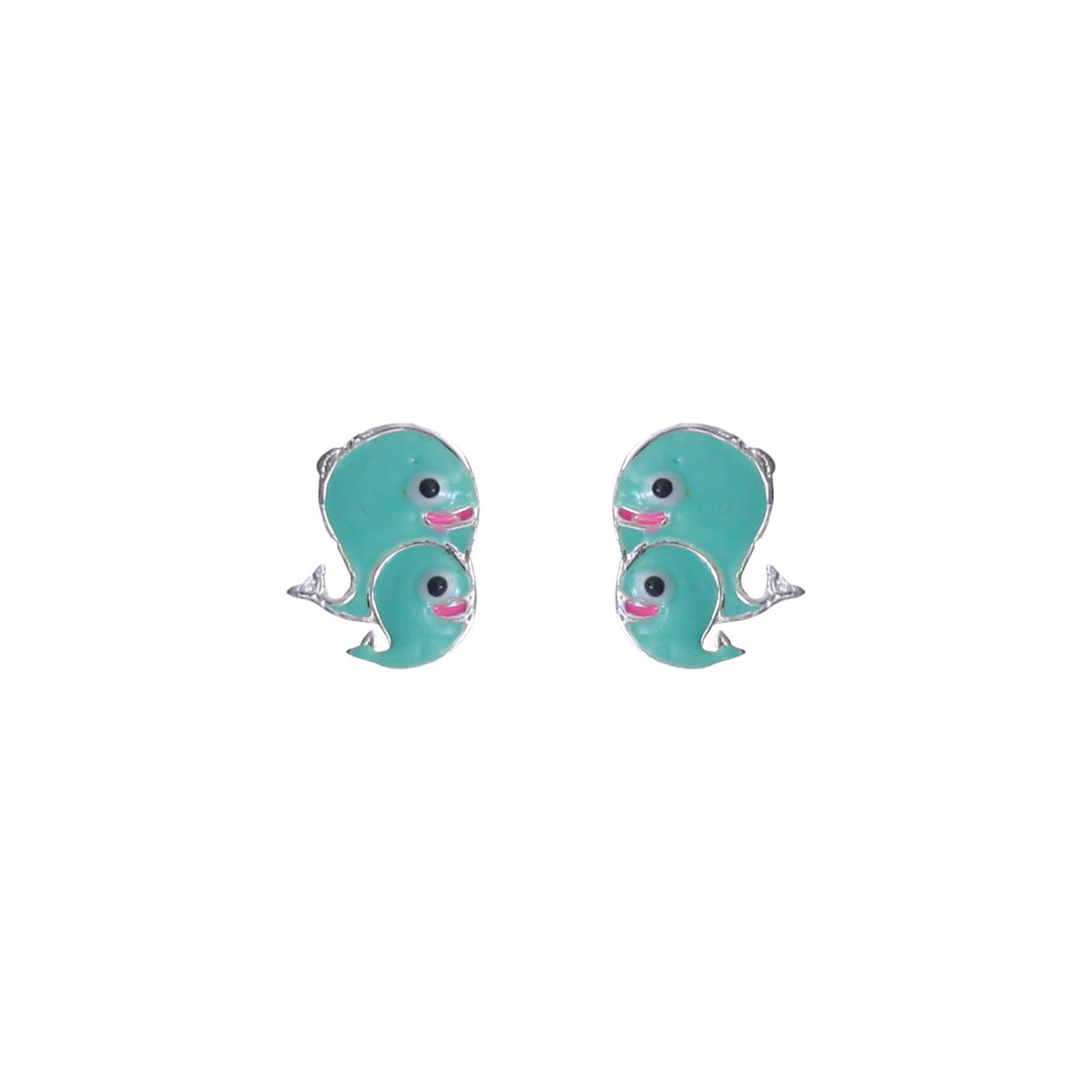 925 Sterling Silver Blue Whale Stud Earrings for Girls - Taraash