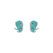 925 Sterling Silver Blue Whale Stud Earrings for Girls - Taraash